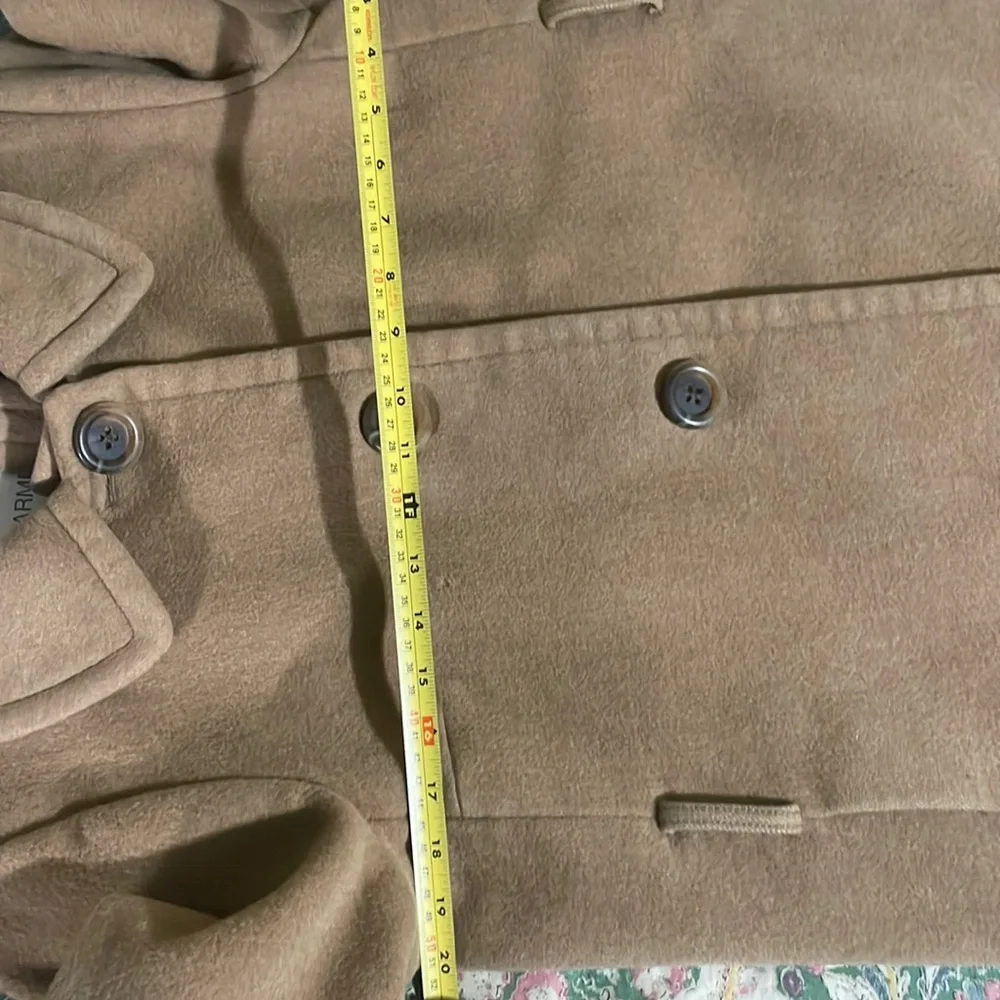 J. Crew Wool Cashmere belted wrap camel color overcoat with Peter Pan collar - Picture 5 of 10